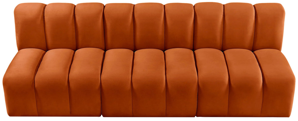 Arc - Velvet 3 Piece Modular Straight Sofa