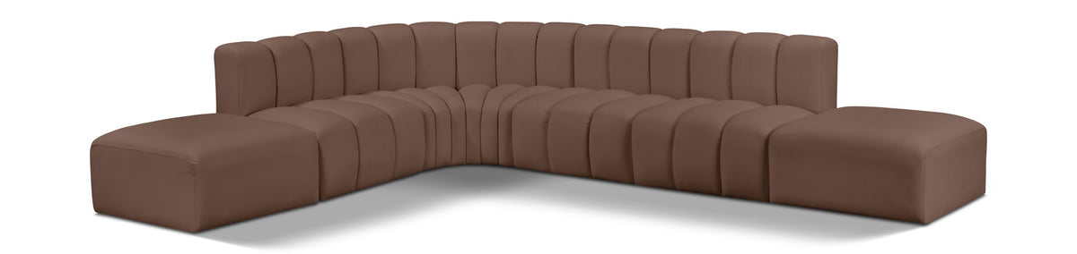 Arc - Faux Leather 7 Piece Corner Modular Sofa