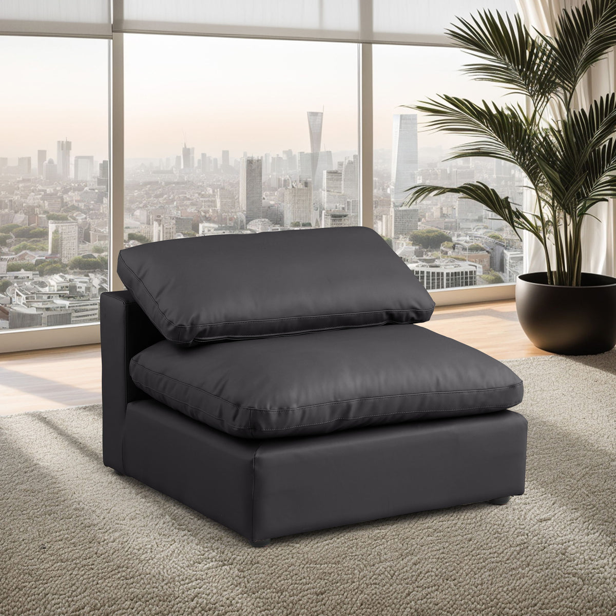 Comfy - Faux Leather Armless Chair