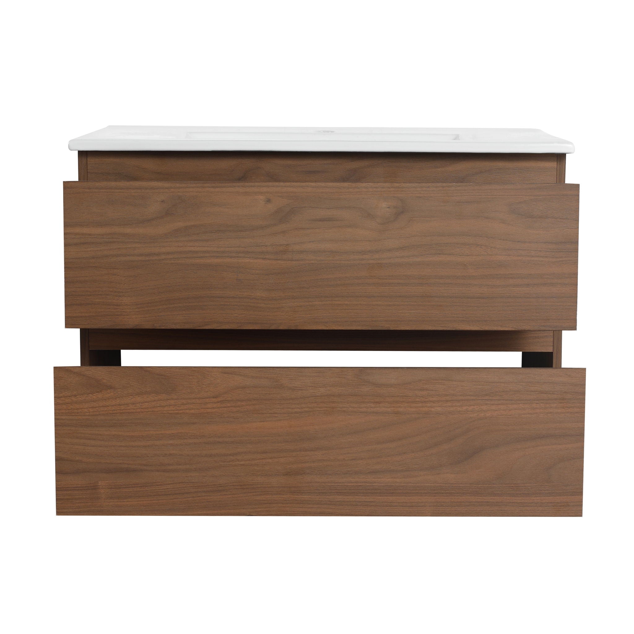 Wall Mounted Bathroom Vanity & Sink, 2 Soft Close Drawers