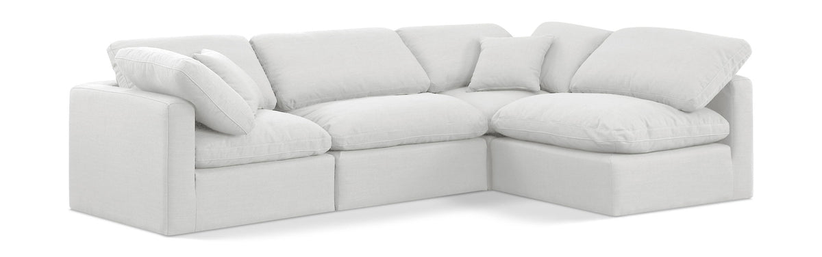Indulge - Linen 4 Piece Modular Sectional - White