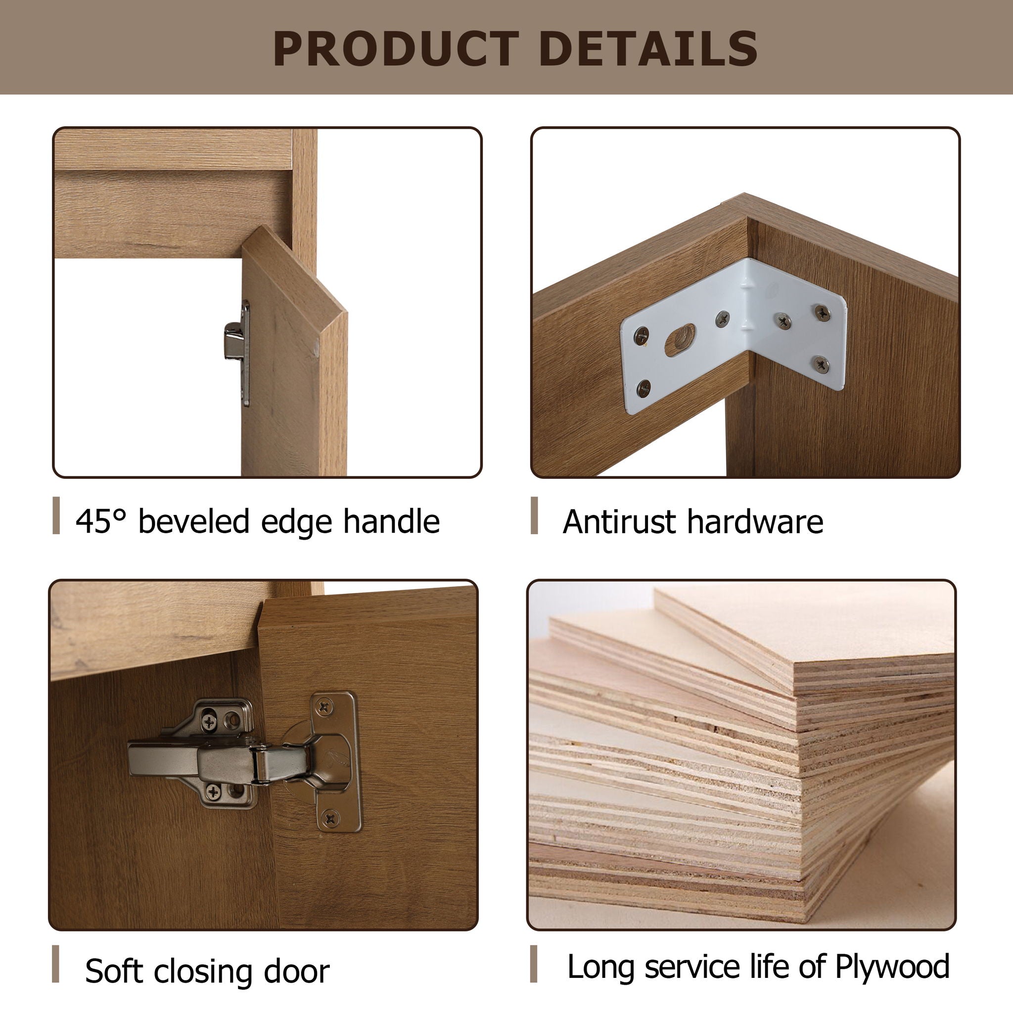Wall Mounted Bathroom Vanity With Sink And Storage Rack, Soft Close Doors