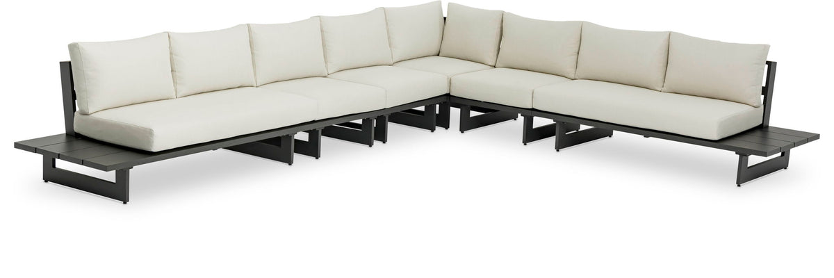 Maldives - 6 Piece Water Resistant Outdoor Patio Modular Sectional With Gray Base