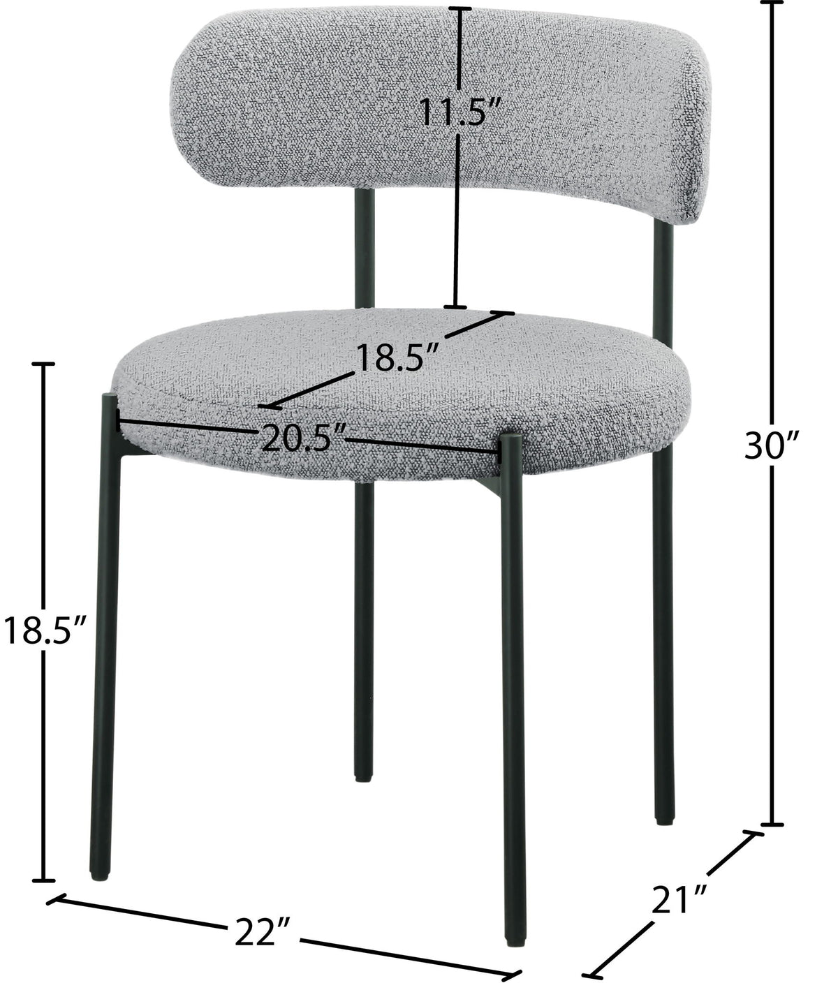 Beacon - Boucle Fabric Dining Chair (Set of 2)