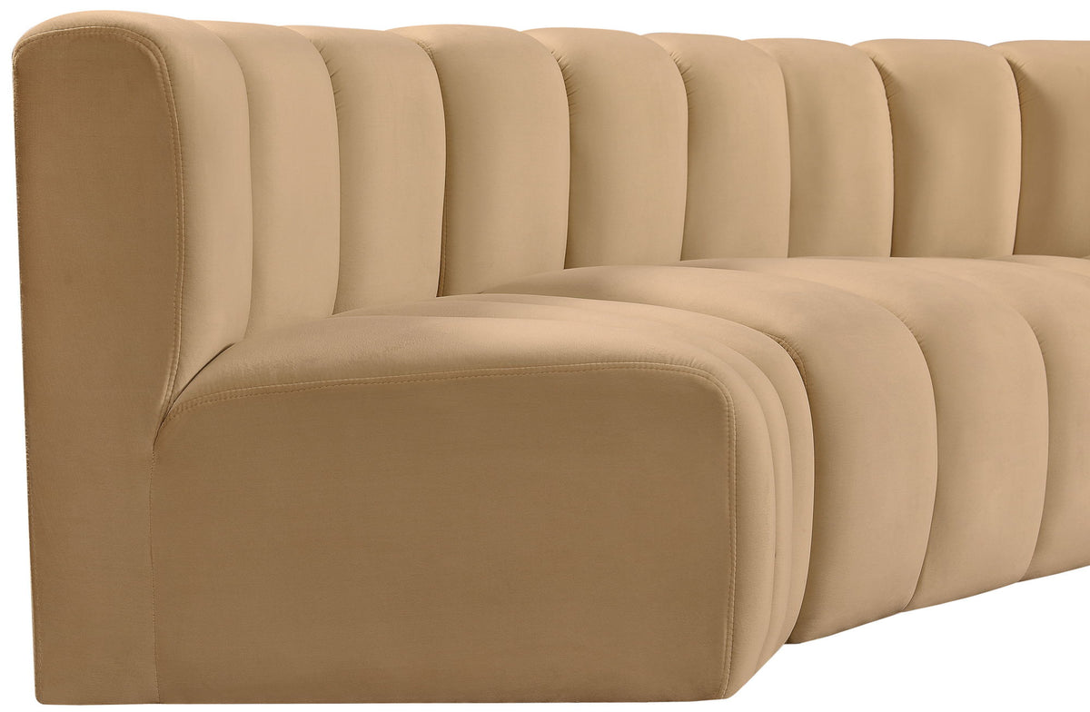 Arc - Velvet 6 Piece Curved Modular Sofa