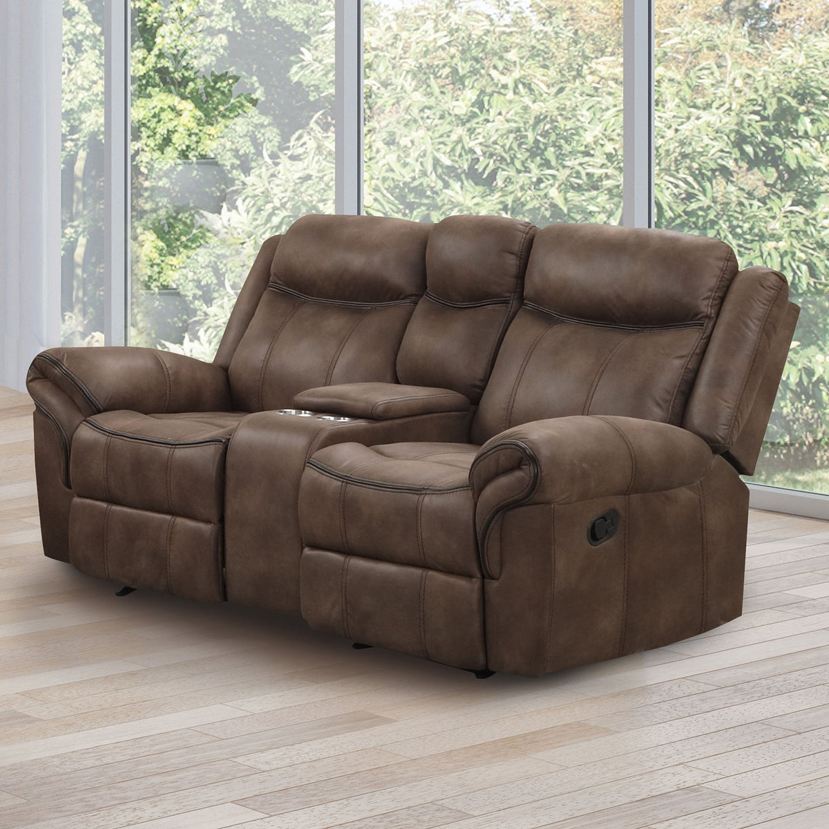Agata Brown Transitional Reclining Living Room Set