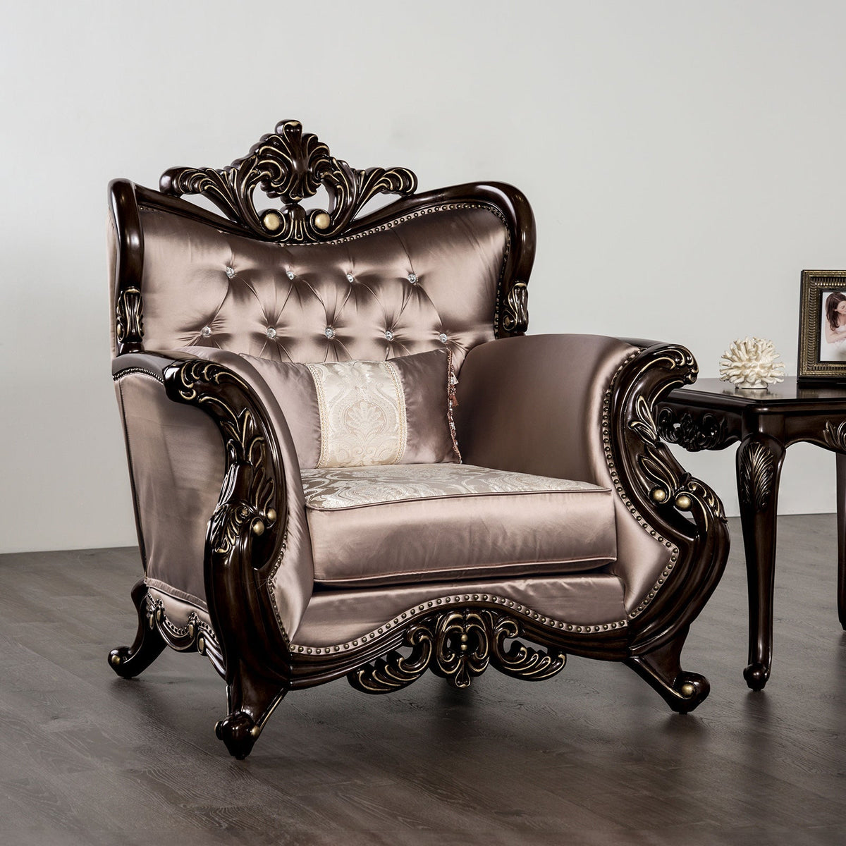Albacete Dark Cherry/Brown Traditional Living Room Set