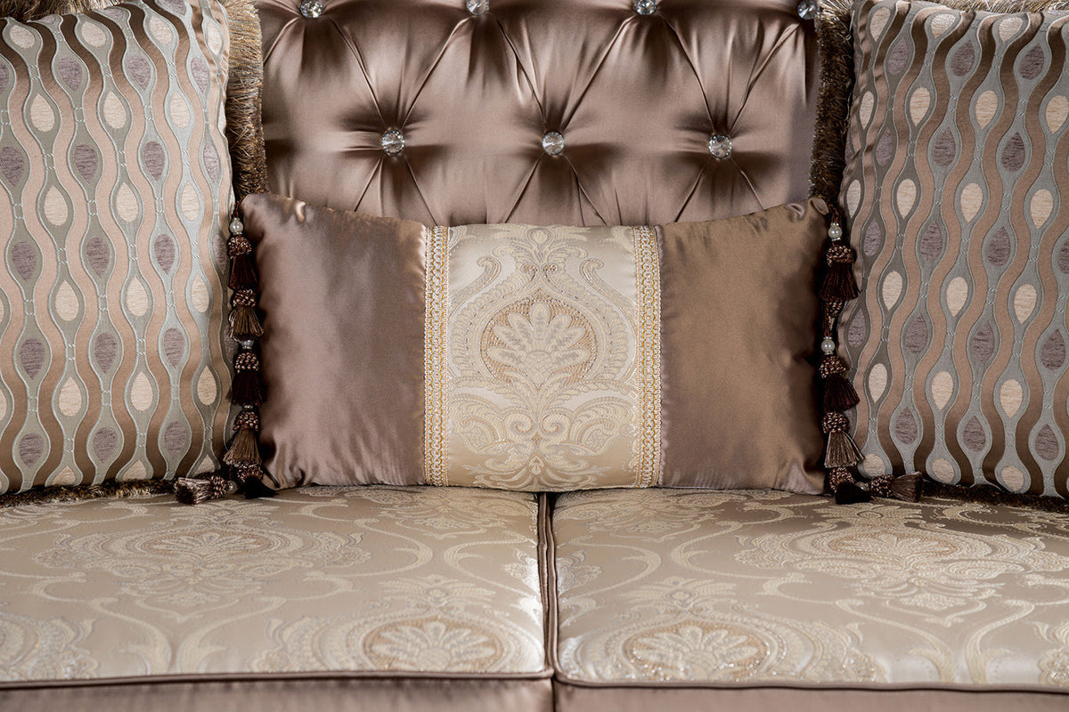 Albacete Dark Cherry/Brown Traditional Living Room Set