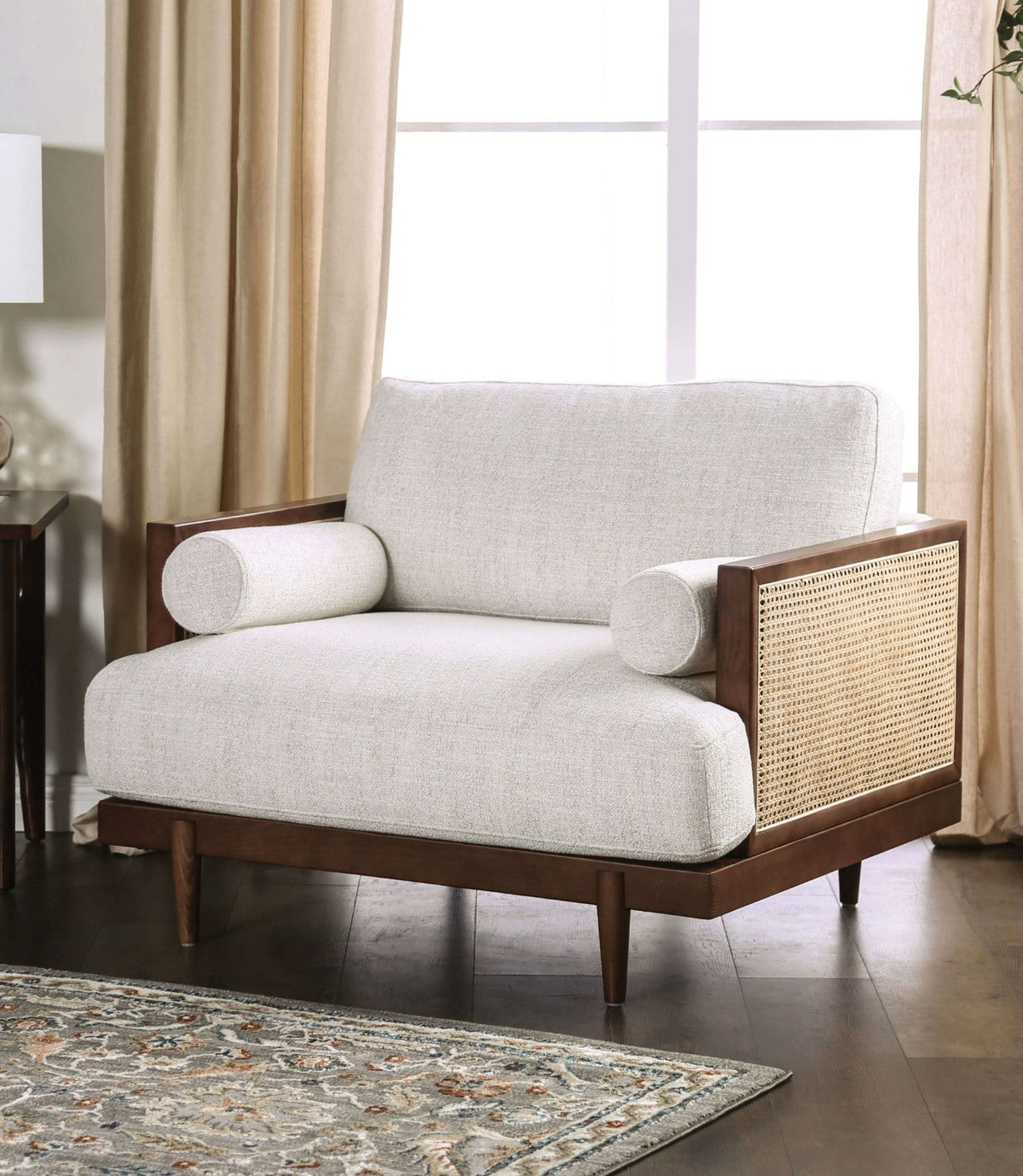Alesund Beige/Walnut Mid-Century Living Room Set
