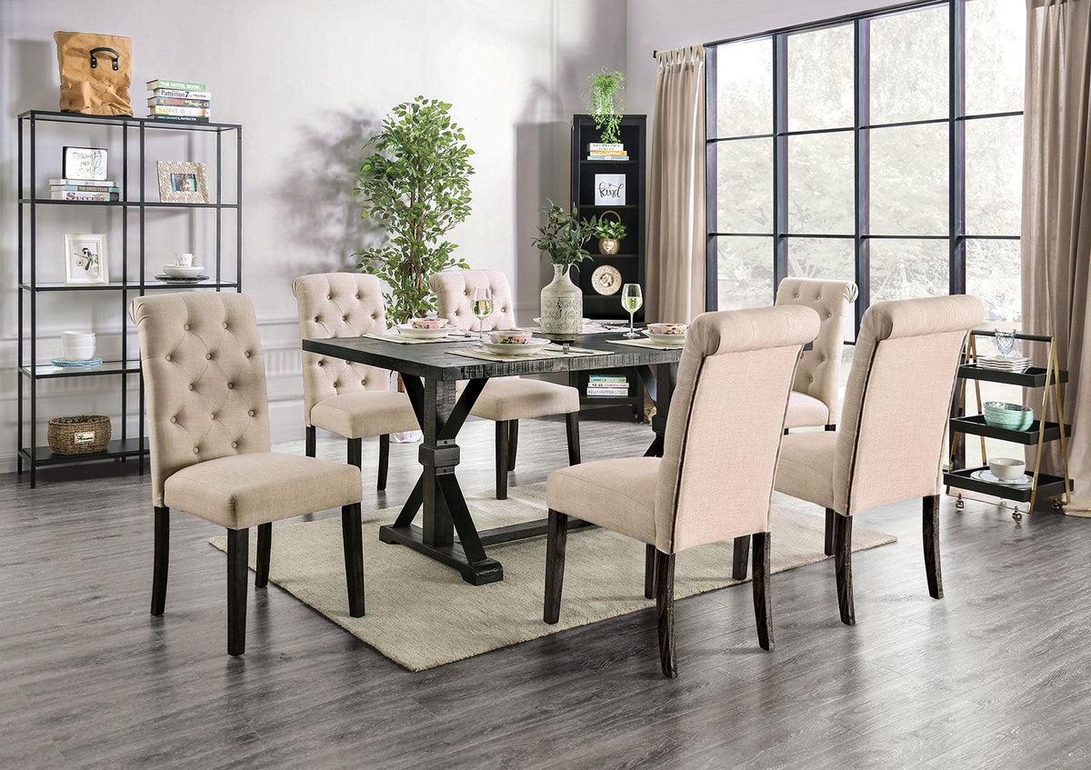 Alfred Antique Black Rustic Dining Room Set