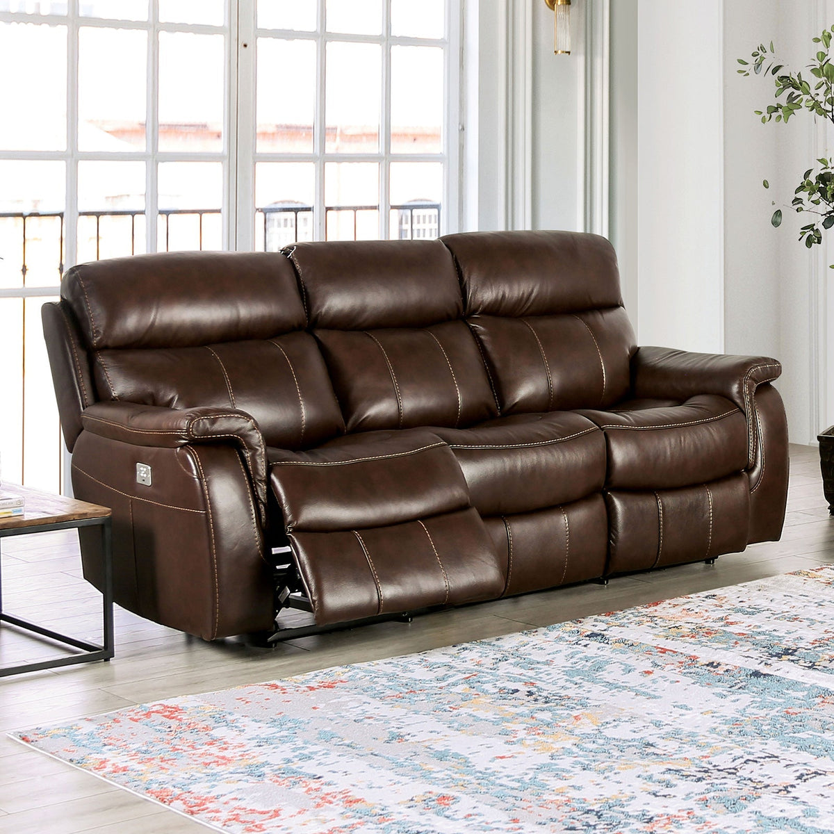 Antenor Brown Transitional Power Reclining Living Room Set