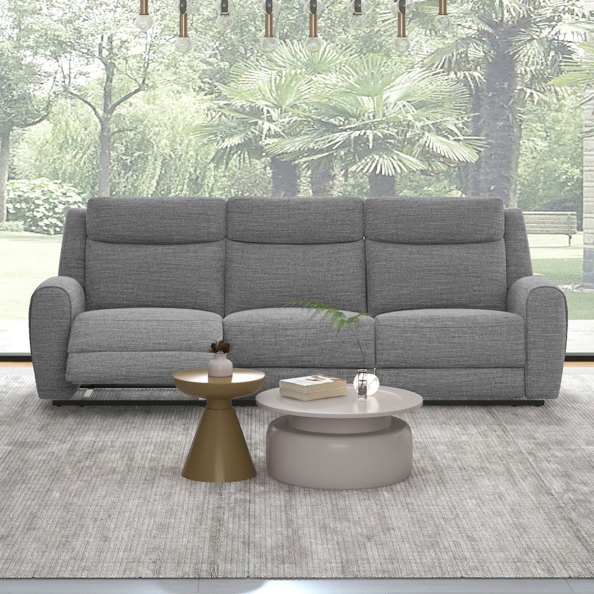 Antonius Gray Contemporary Reclining Living Room Set