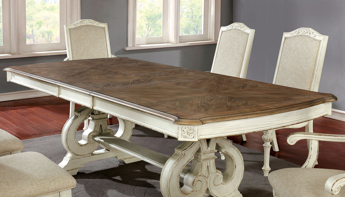 Arcadia Antique White Extendable Dining Table