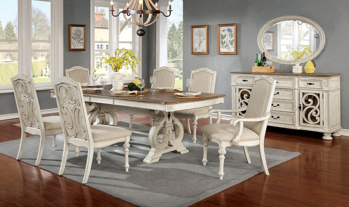 Arcadia Antique White Extendable Dining Table