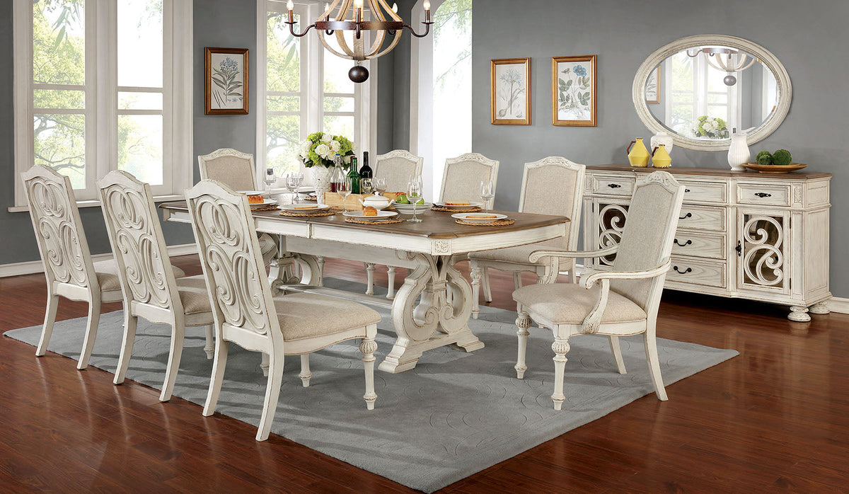 Arcadia Antique White Extendable Dining Table