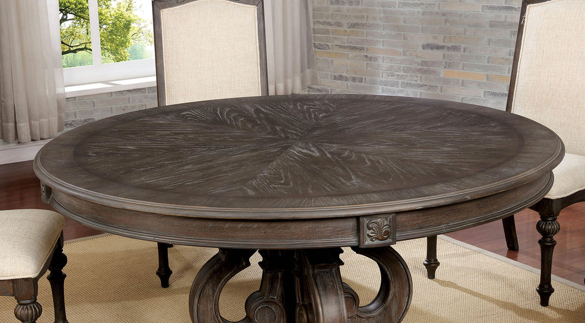 Arcadia Rustic Natural Tone/Ivory 7-Piece Round Dining Table Set