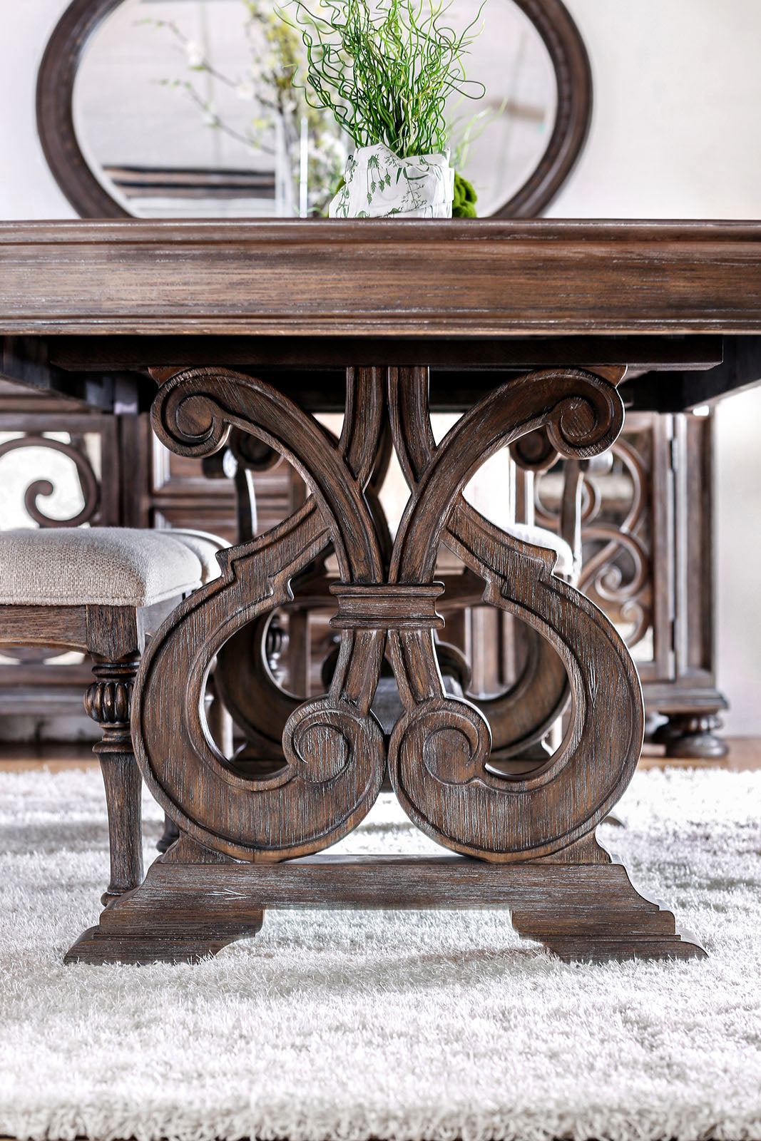 Arcadia Rustic Natural Tone/Ivory Extendable Dining Table
