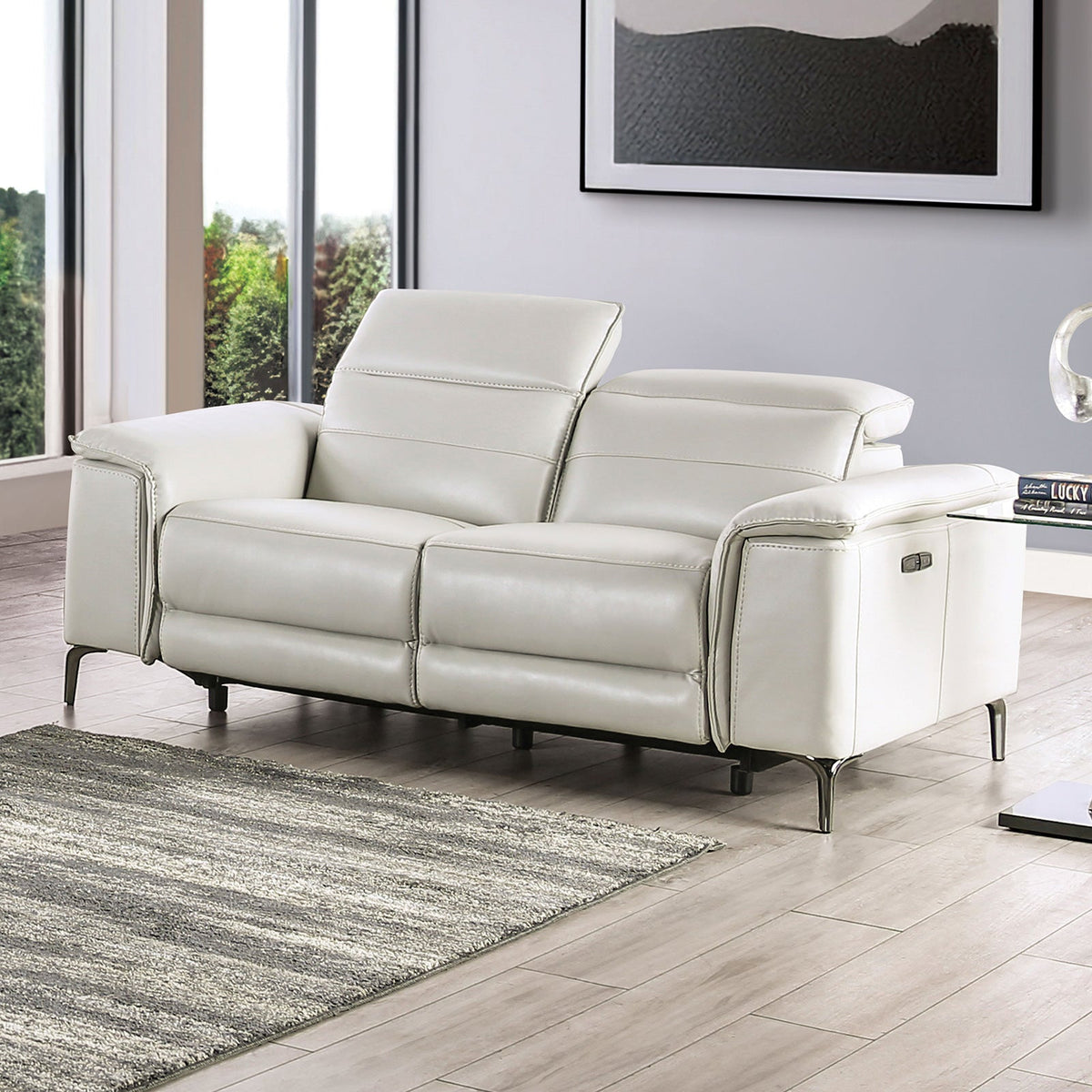 Ascona Light Taupe Contemporary Power Reclining Living Room Set