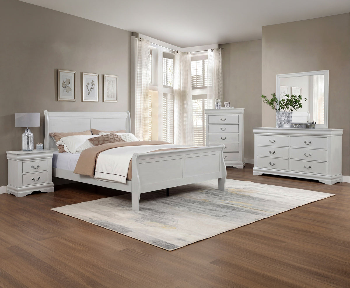Louis Philip Greige King Bed