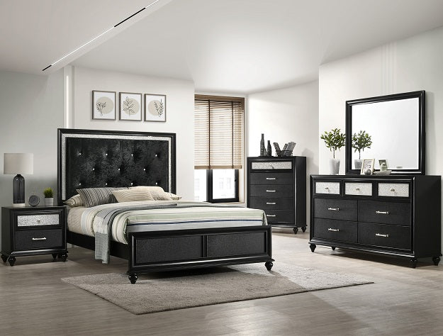 Lila Bedroom Set Bed Blk