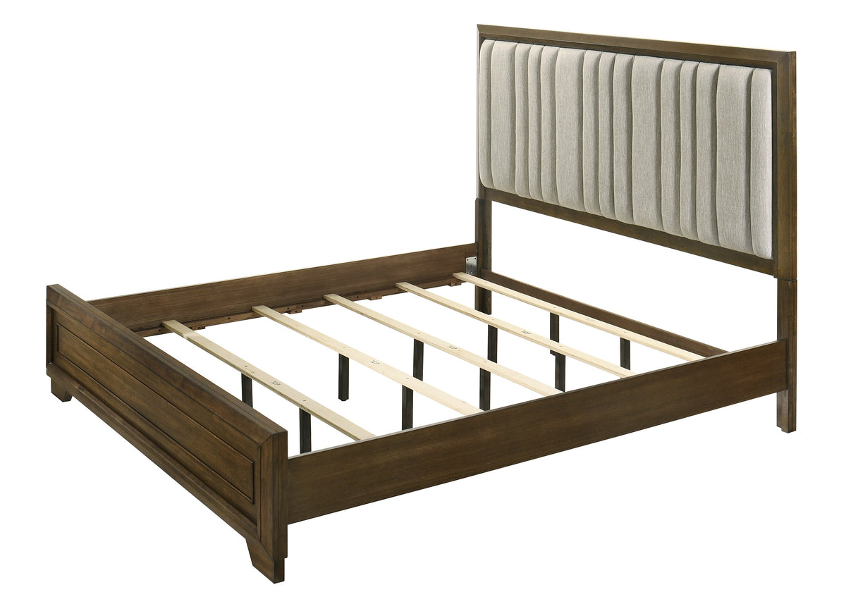 Lakecrest Brown Upholstered Queen Bed