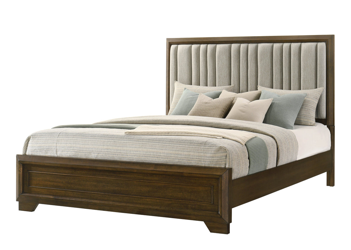 Lakecrest Brown Upholstered Queen Bed