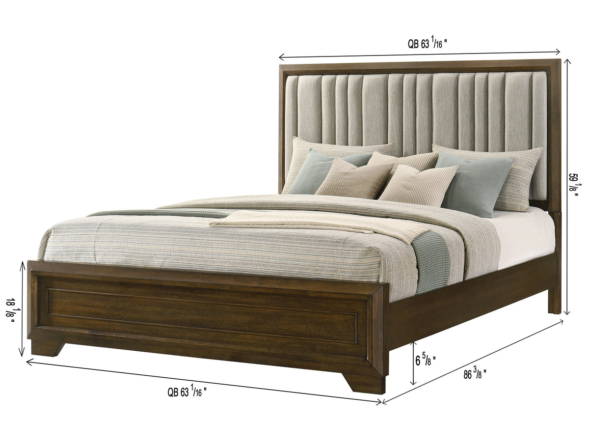 Lakecrest Brown Upholstered Queen Bed