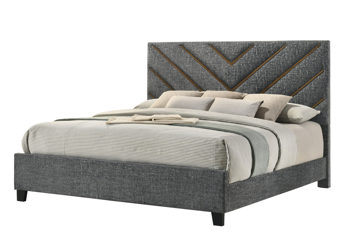 Zane Brown/Gray Upholstered Bedroom Set
