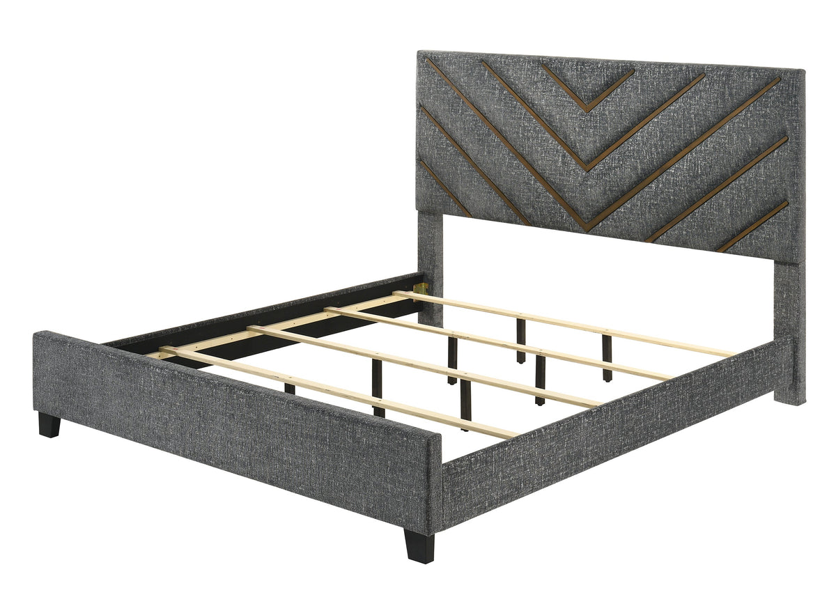 Zane Brown/Gray Upholstered Bedroom Set