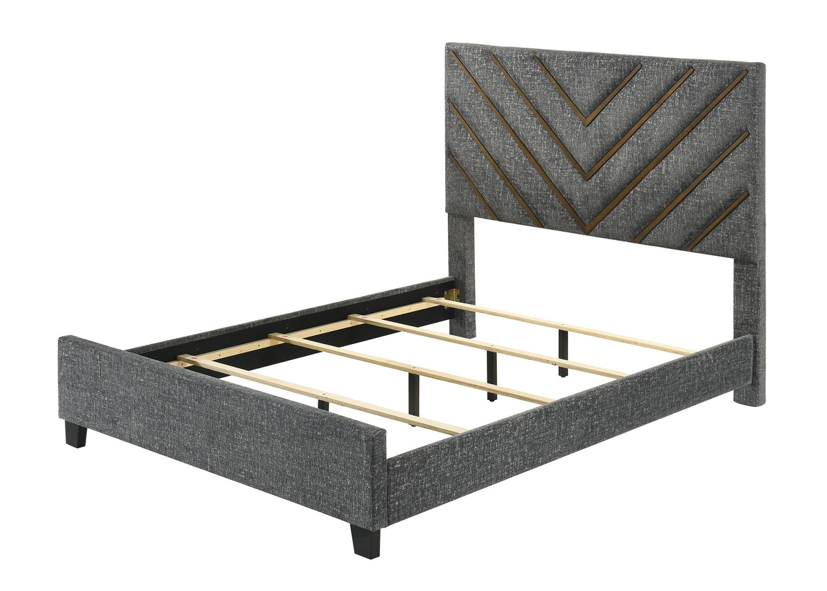 Zane Brown/Gray Upholstered Bedroom Set