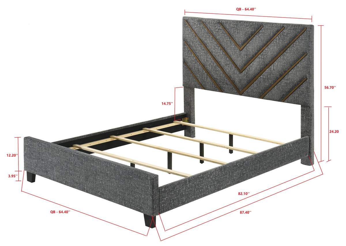 Zane Brown/Gray Upholstered Bedroom Set