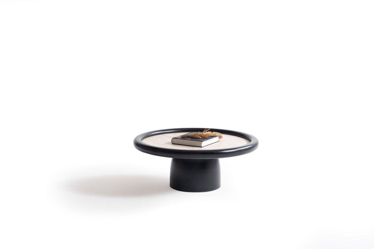 Bari Black Travertine 3-Piece Coffee Table Set
