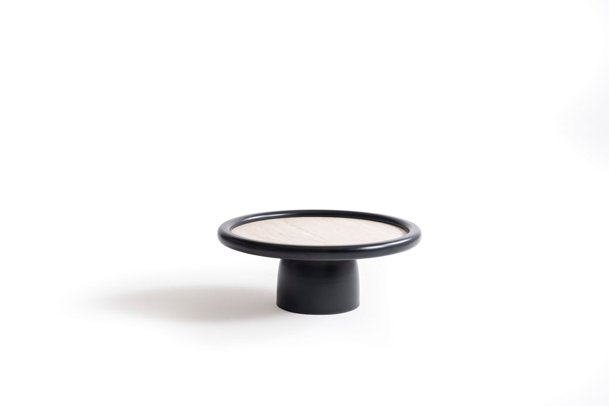 Bari Black Travertine 3-Piece Coffee Table Set