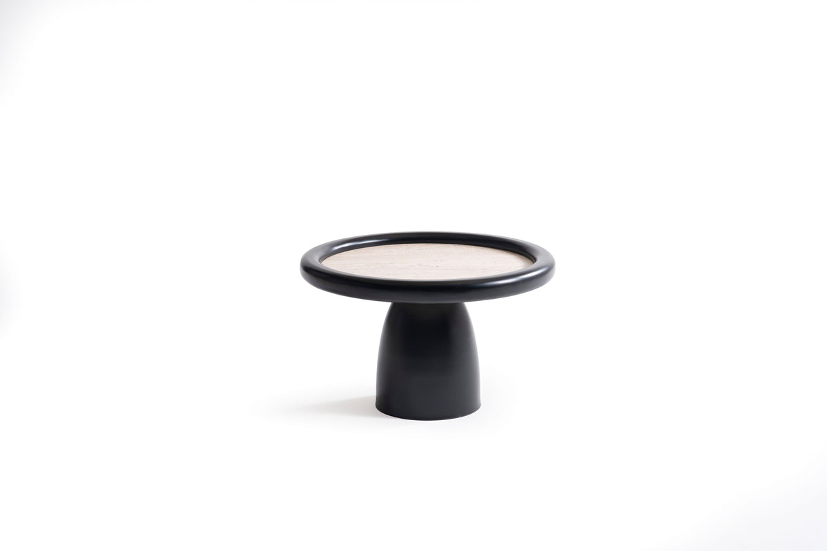 Bari Black Travertine 3-Piece Coffee Table Set
