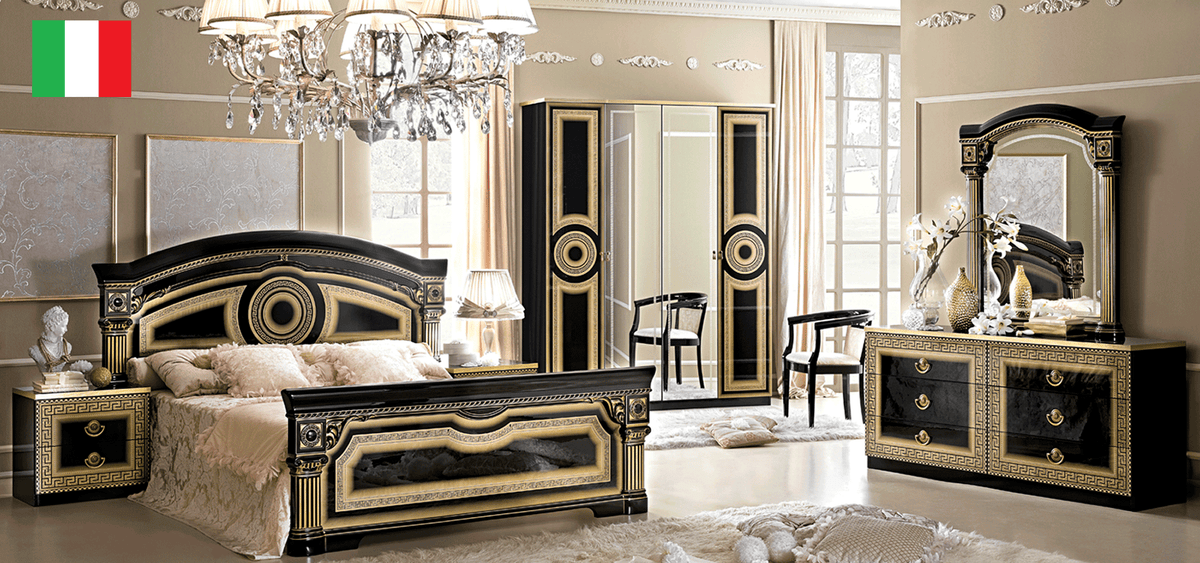 Aida Black w/Gold Nightstand