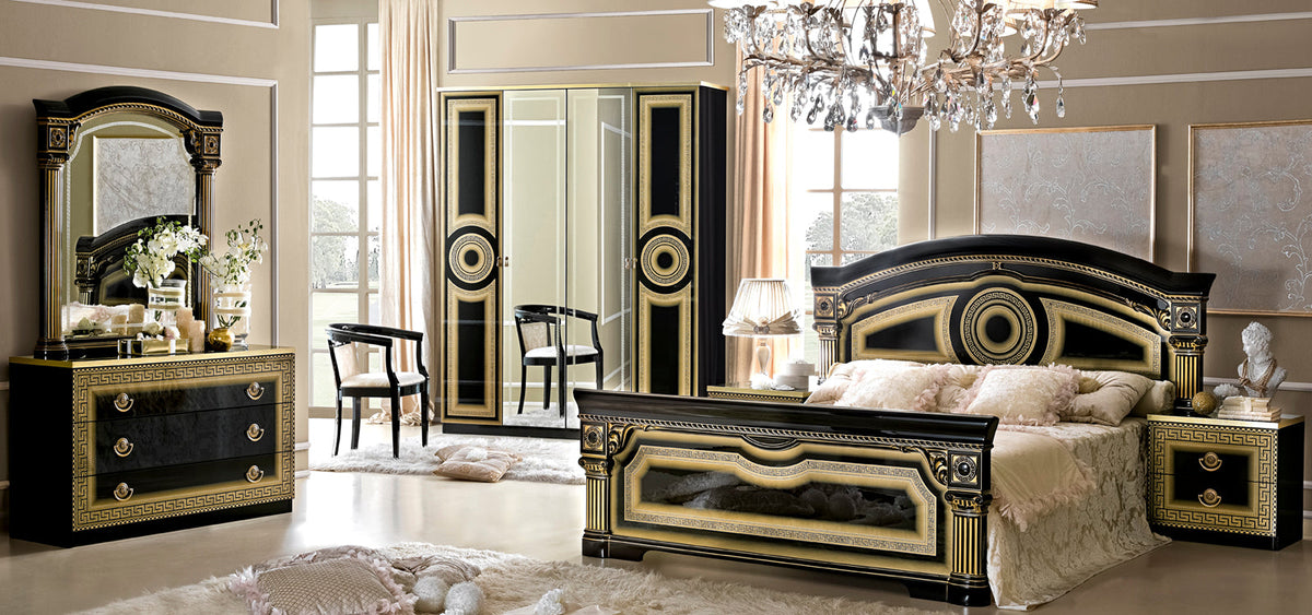 Aida Black w/Gold Nightstand