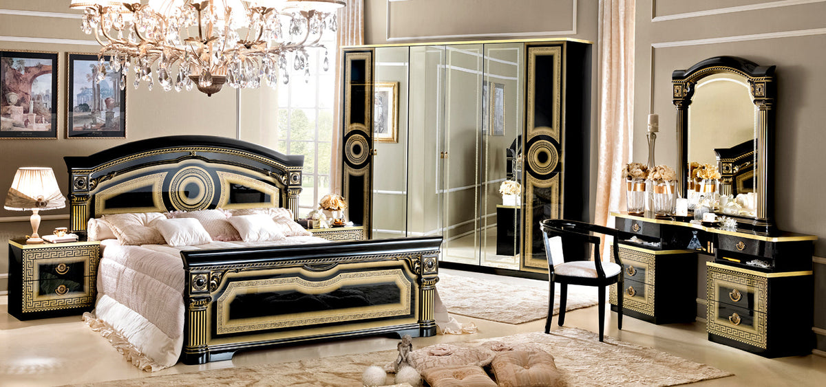 Aida Black w/Gold Nightstand