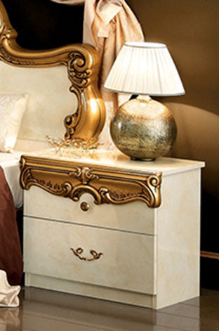 Barocco Ivory/Gold Queen Bed