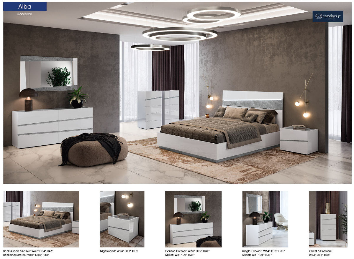 Alba White Double Dresser