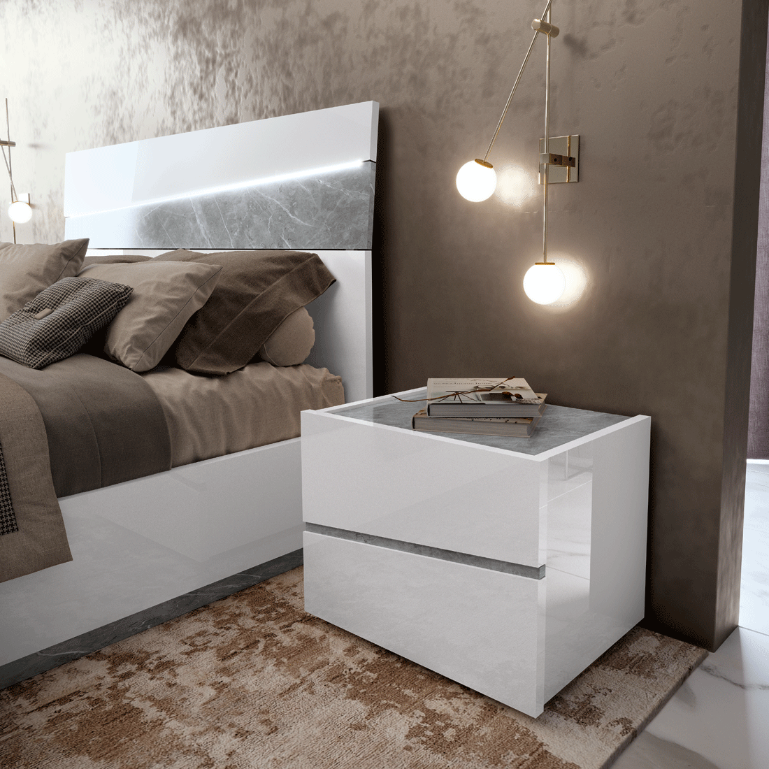 Alba White Double Dresser