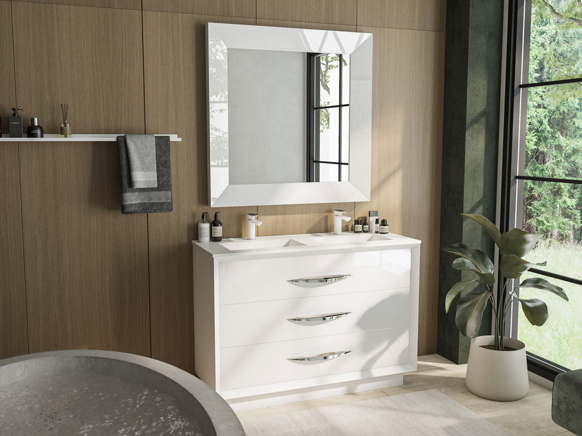 Carmen White Mirror for Single Dresser