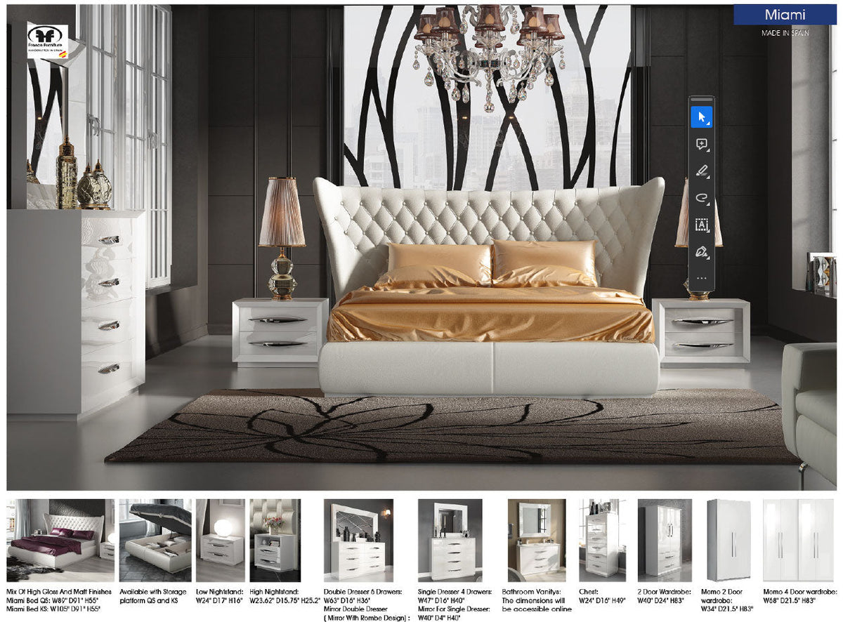 Carmen White Mirror for Single Dresser