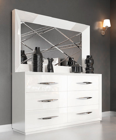 Carmen White Mirror for Single Dresser