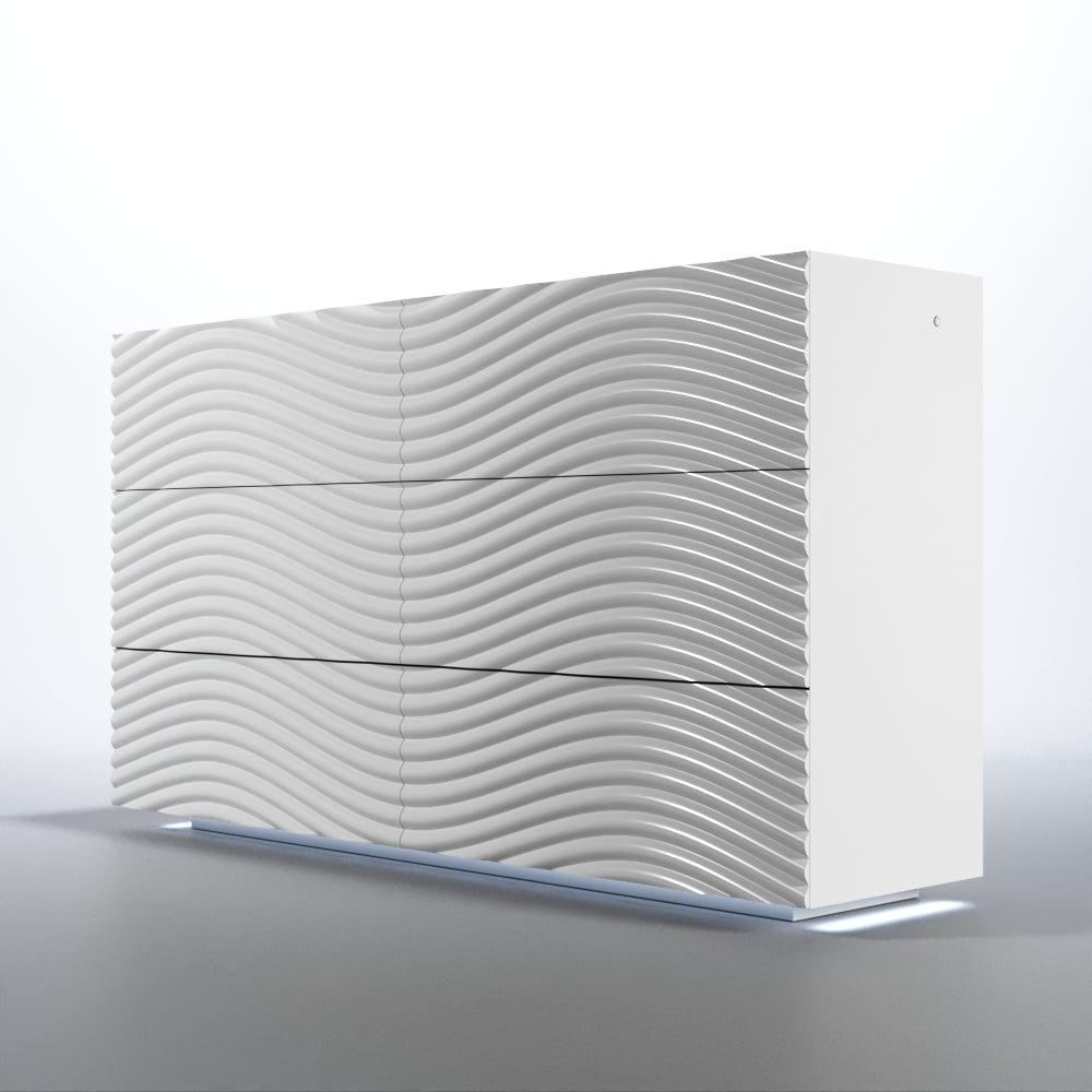 Wave White Single Dresser