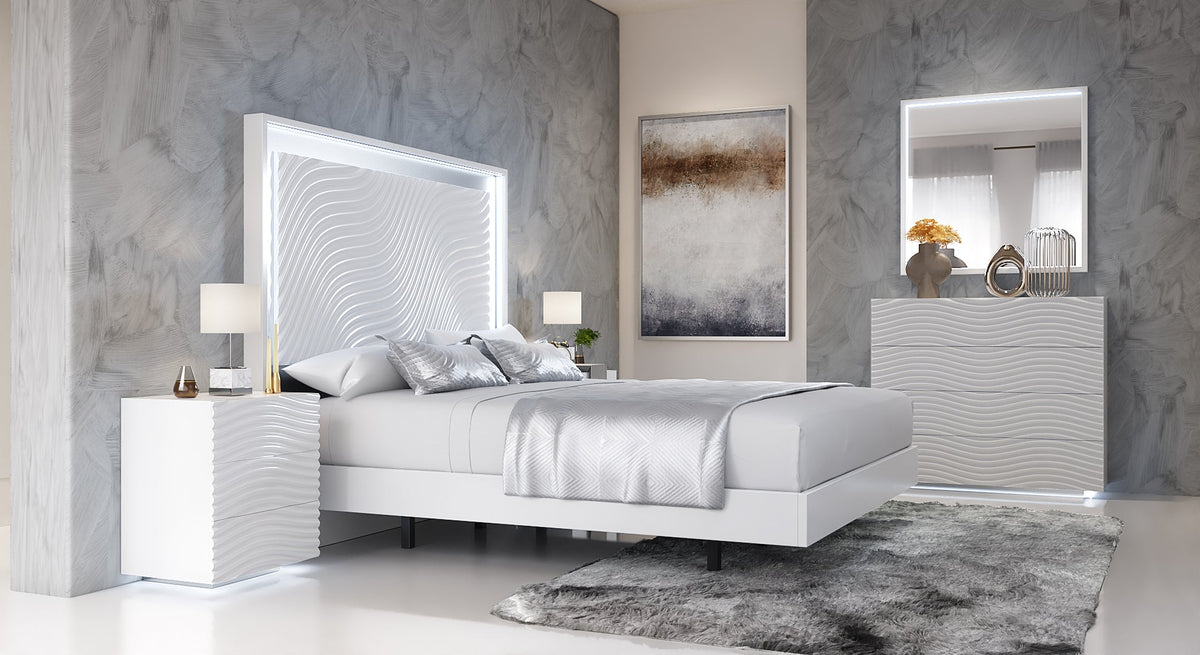 Wave White Single Dresser