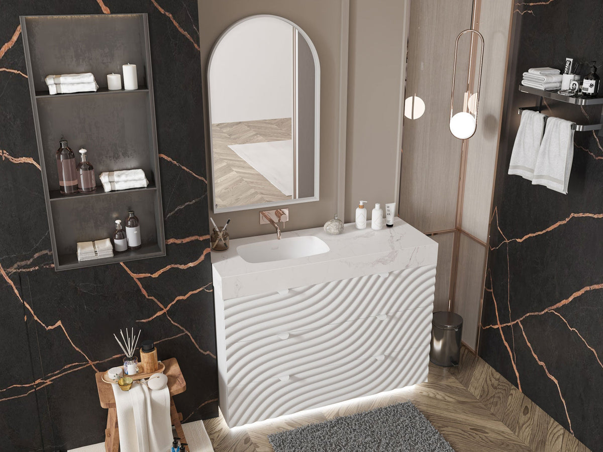 Wave White Single Dresser