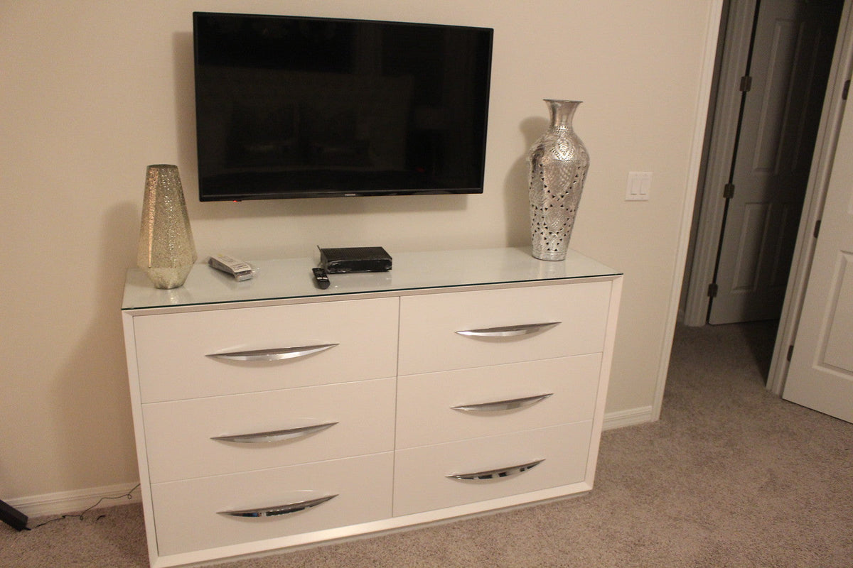 Carmen White Mirror for Single Dresser