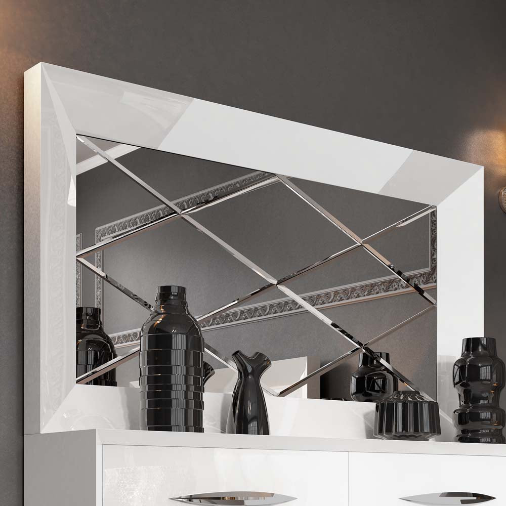 Carmen White Mirror for Single Dresser