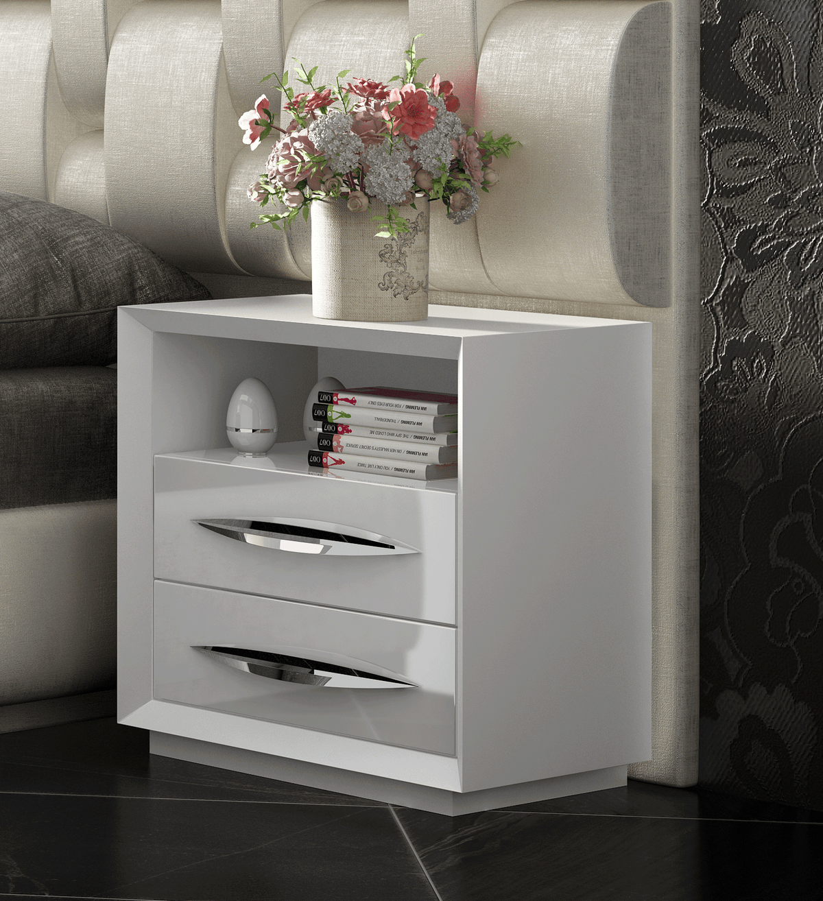 Carmen White Mirror for Single Dresser