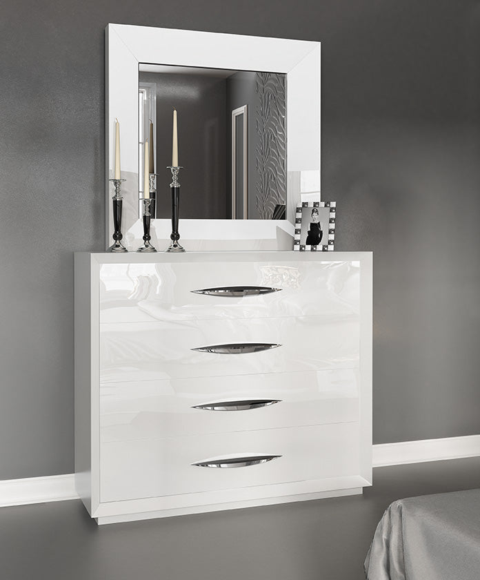 Carmen White Mirror for Single Dresser